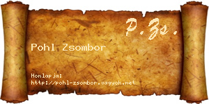 Pohl Zsombor névjegykártya